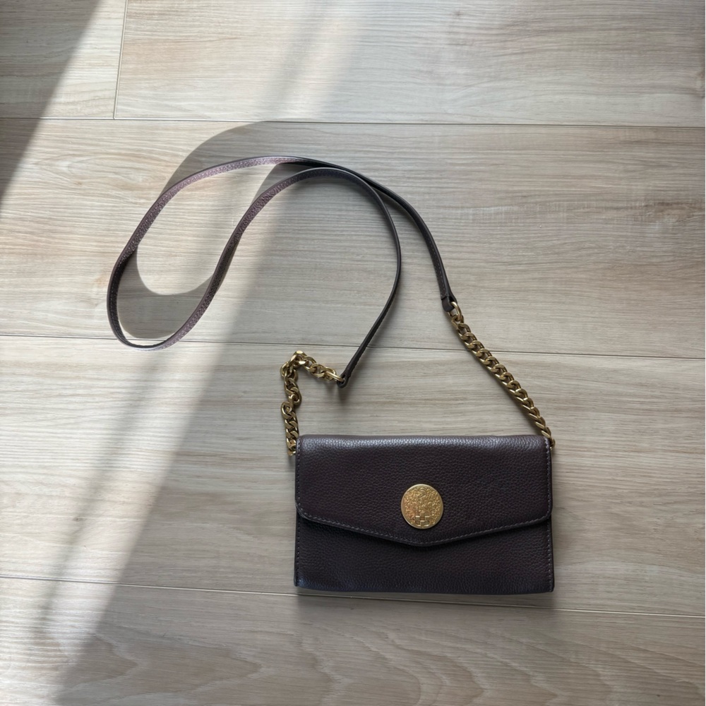 Vince Camuto Brown Crossbody Bag with Gold Chain